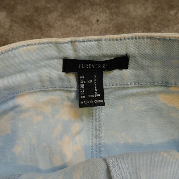 Forever 21 Size Small NEW NWT Light Sky Blue Cream Skirt Unique Marble Cotton - Picture 2 of 9
